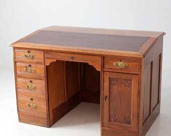 antique Victorian kneehole writing desk