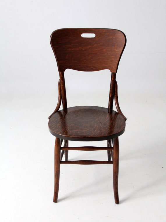 Antique Bentwood Chair With Veneer Back Etsy