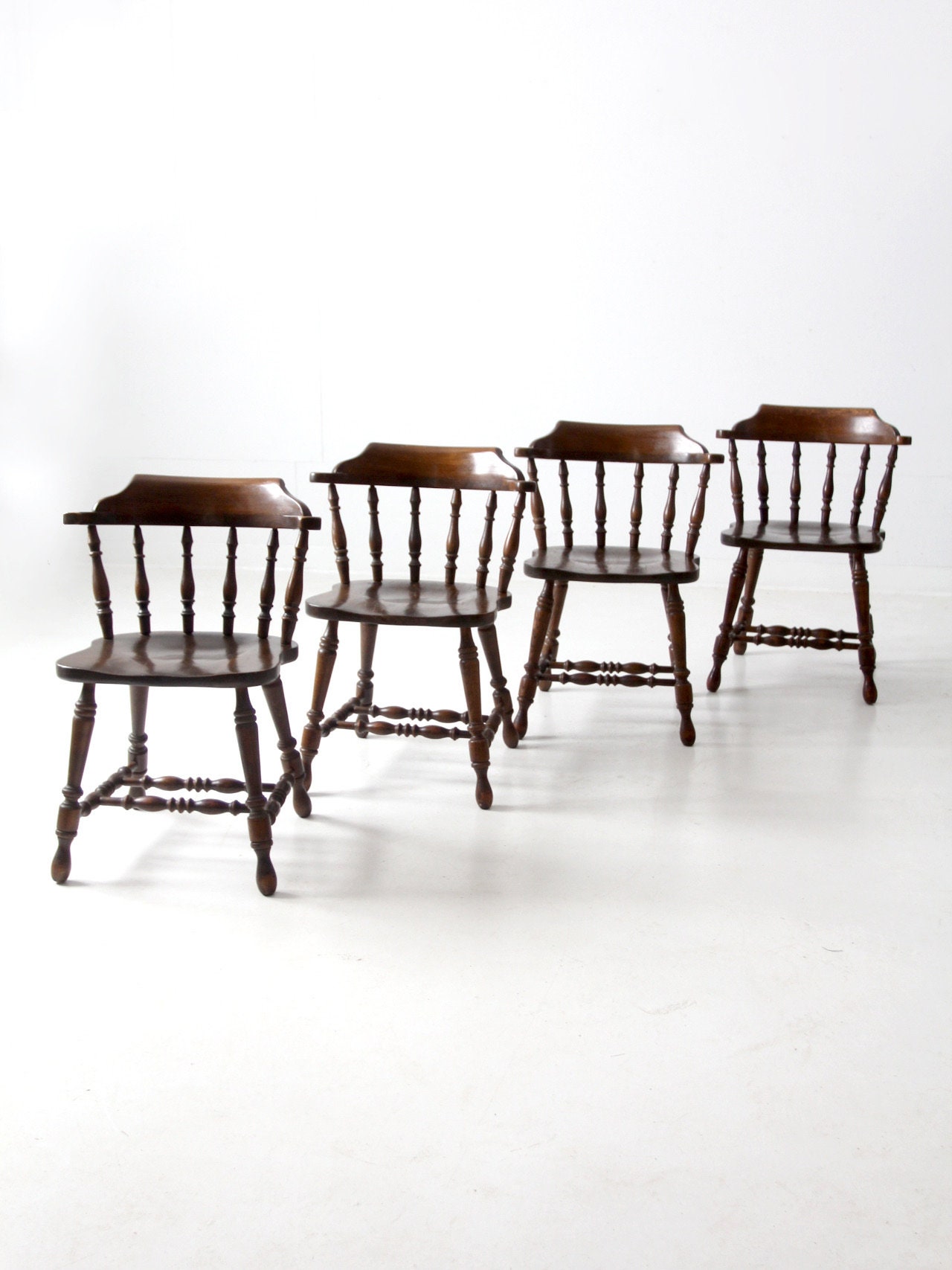 Vintage Richardson Brothers Company Oak Dining Chairs Set of 4 - Etsy