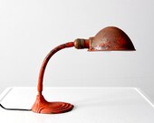 vintage red gooseneck desk lamp