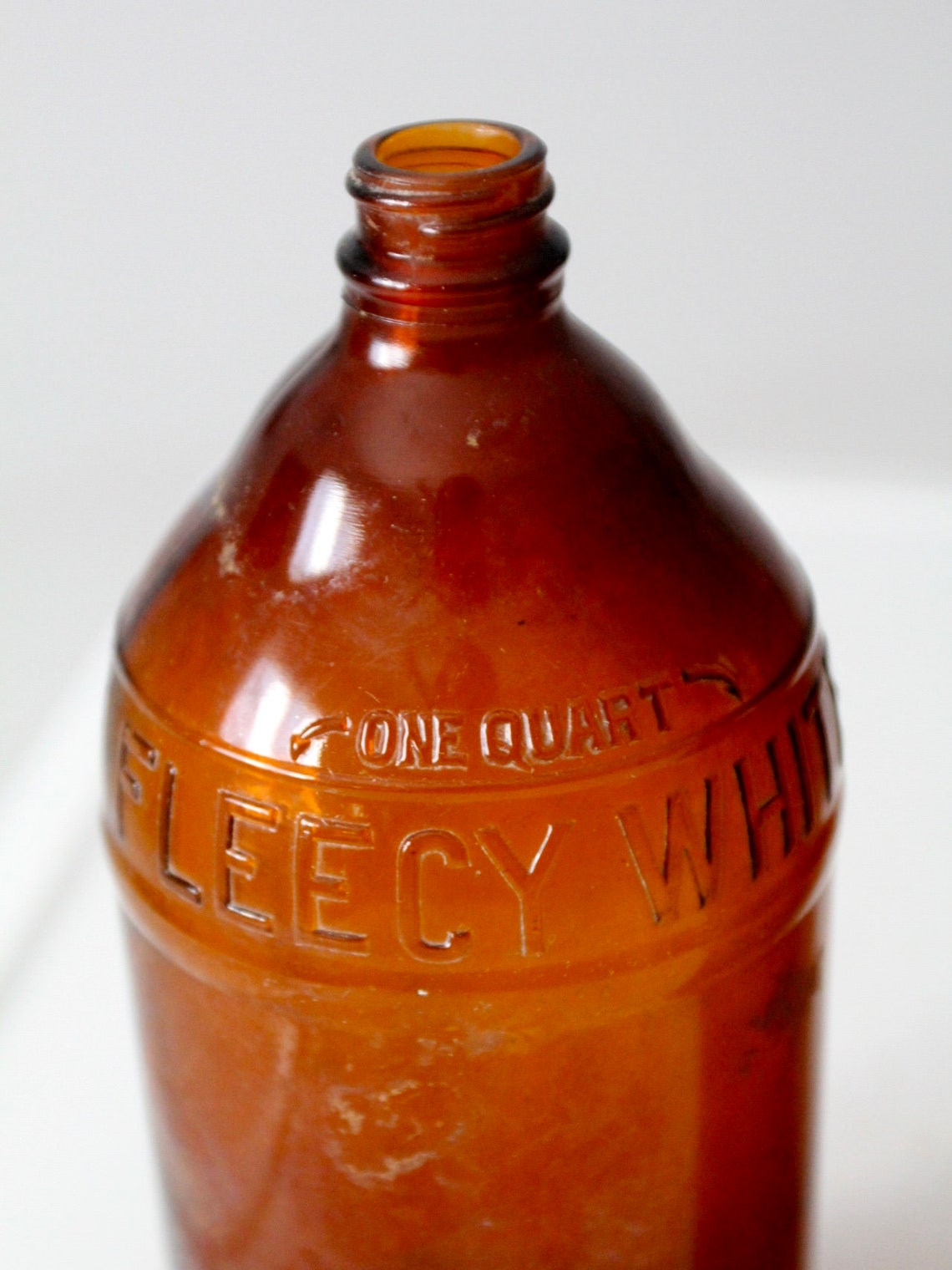 Vintage Brown Glass Bottles Set/3 Fleecy White Bottles Circa Etsy