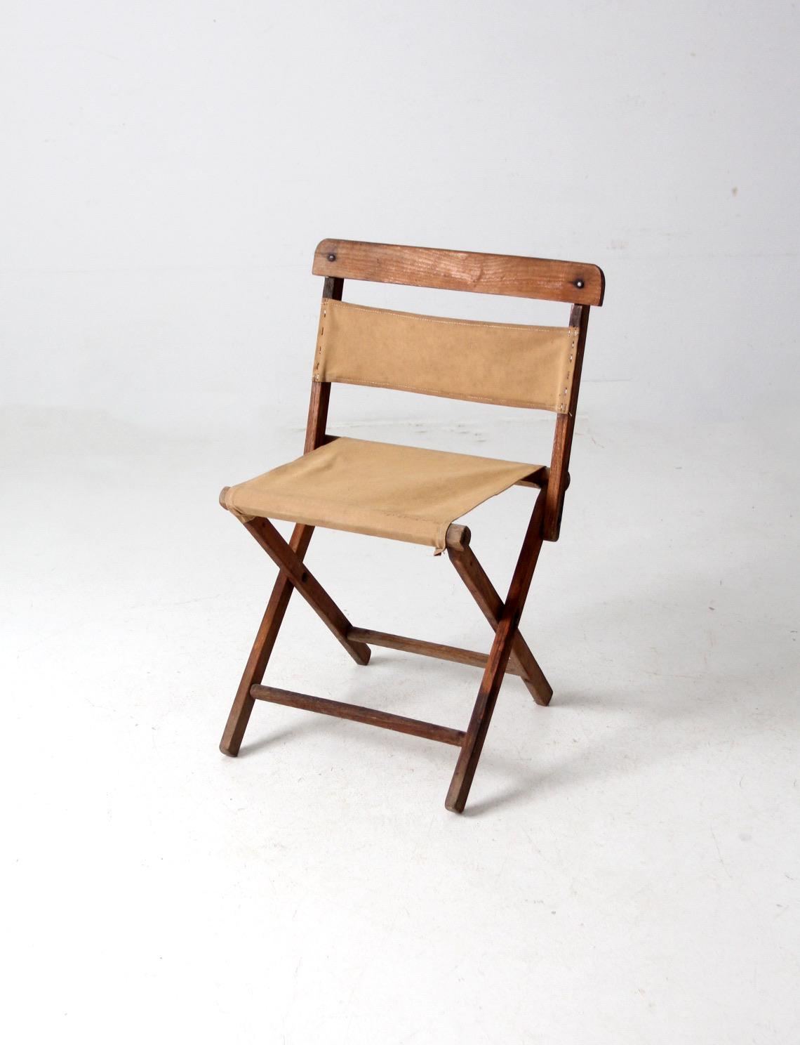 Vintage Canvas Folding Camp Stool - Etsy