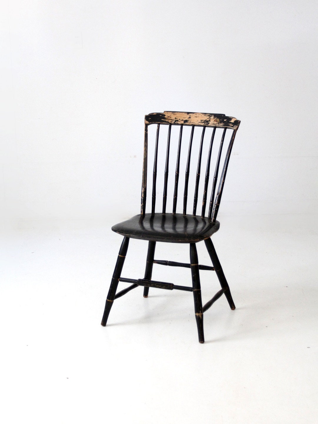 Antique Black Windsor Chair Etsy