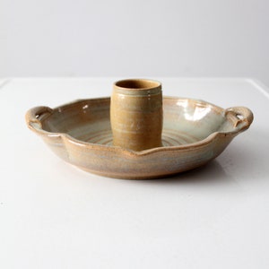 vintage studio pottery chicken roaster