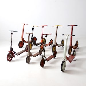 collection vintage metal scooters
