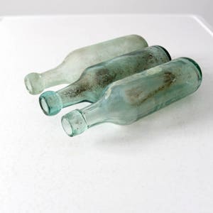 1800s round bottom bottle collection, set of 3 antique soda bottles image 6