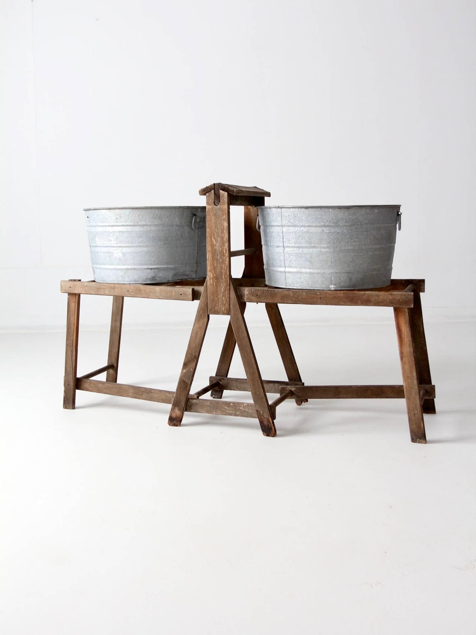 Antique wash tub stand primitive laundry stand Etsy