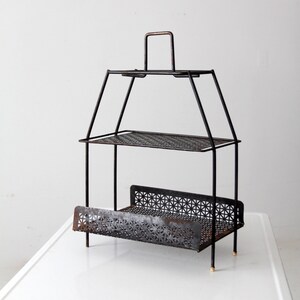 mid-century tiered metal stand image 2