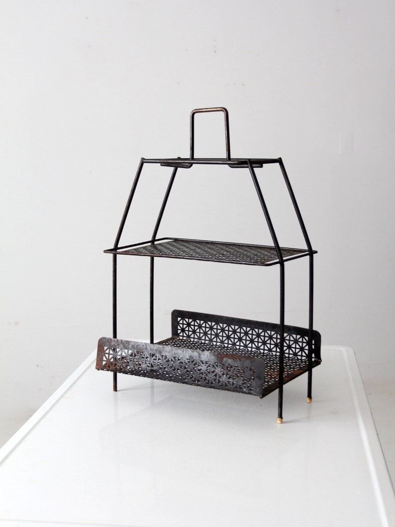 mid-century tiered metal stand image 2