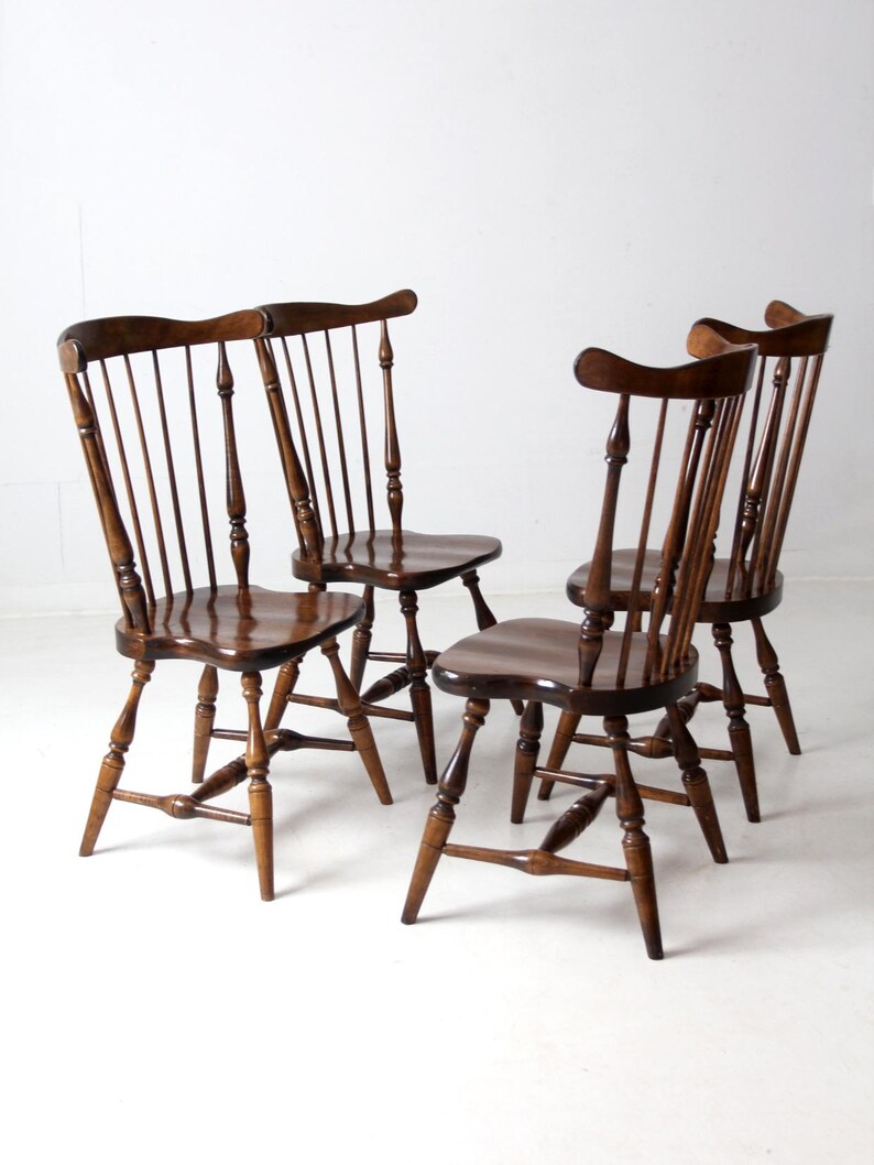 Vintage Windsor Dining Chairs Set of 4 - Etsy