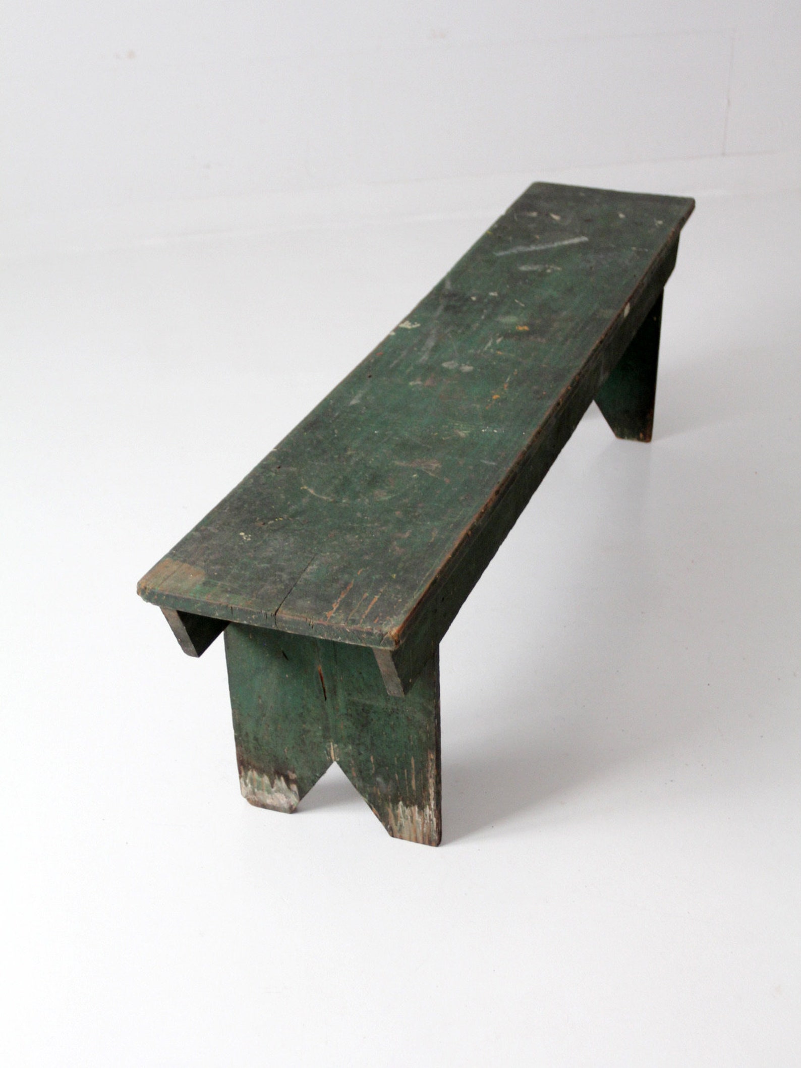 Antique Primitive Wood Bench, Green Farmhouse Bench - Etsy