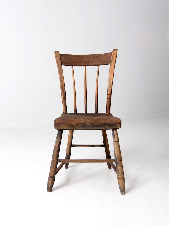 Antique Plank Seat Farmhouse Chair - Etsy