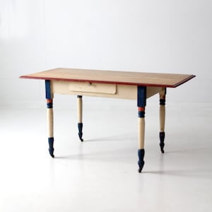 antique American country painted table