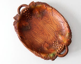 vintage decoratieve gegoten houten bladkom