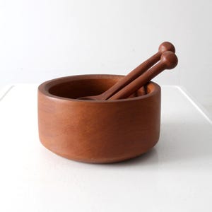 mid-century teak serving bowl