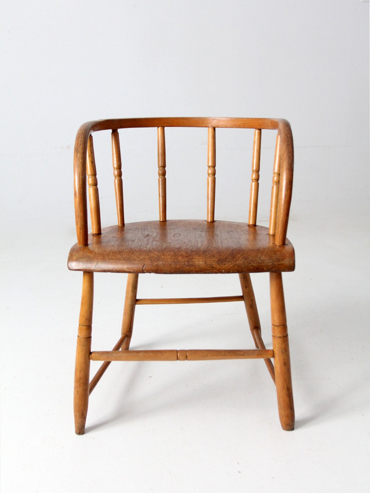Antique wooden on sale barrel back chair