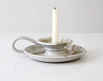 vintage H&R Pottery candlestick holder | handmade studio pottery