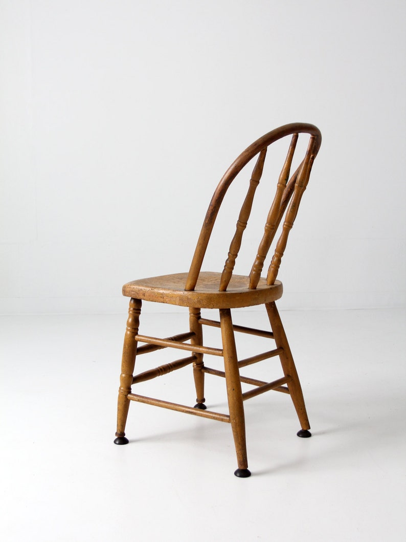 vintage wood spindle back chair, painted kitchen chair image 7