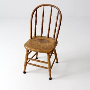 vintage wood spindle back chair, painted kitchen chair image 5