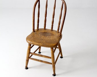 ヴィンテージオーダーチェアー Vintage Wood Spindle Back Chair, Painted Kitchen Chair - Etsy