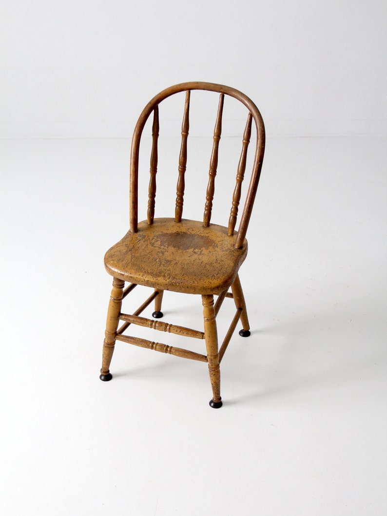 vintage wood spindle back chair, painted kitchen chair image 5