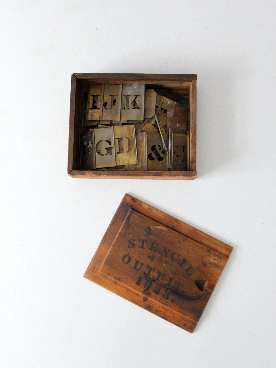 1920s Brass Stencil Set With Wood Box - Etsy Israel