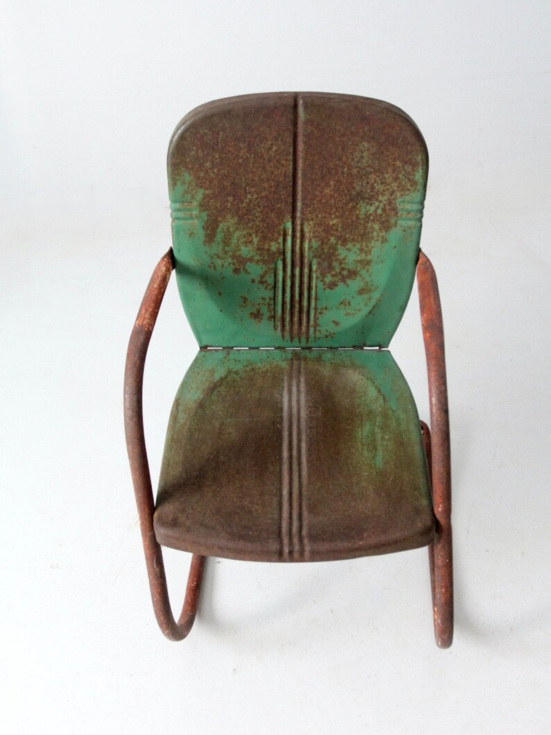 Midcentury Patio Chair Green Shellback Lawn Chair Etsy