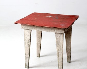 vintage rustic painted side table