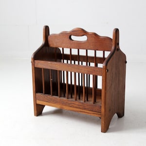 vintage wooden magazine rack