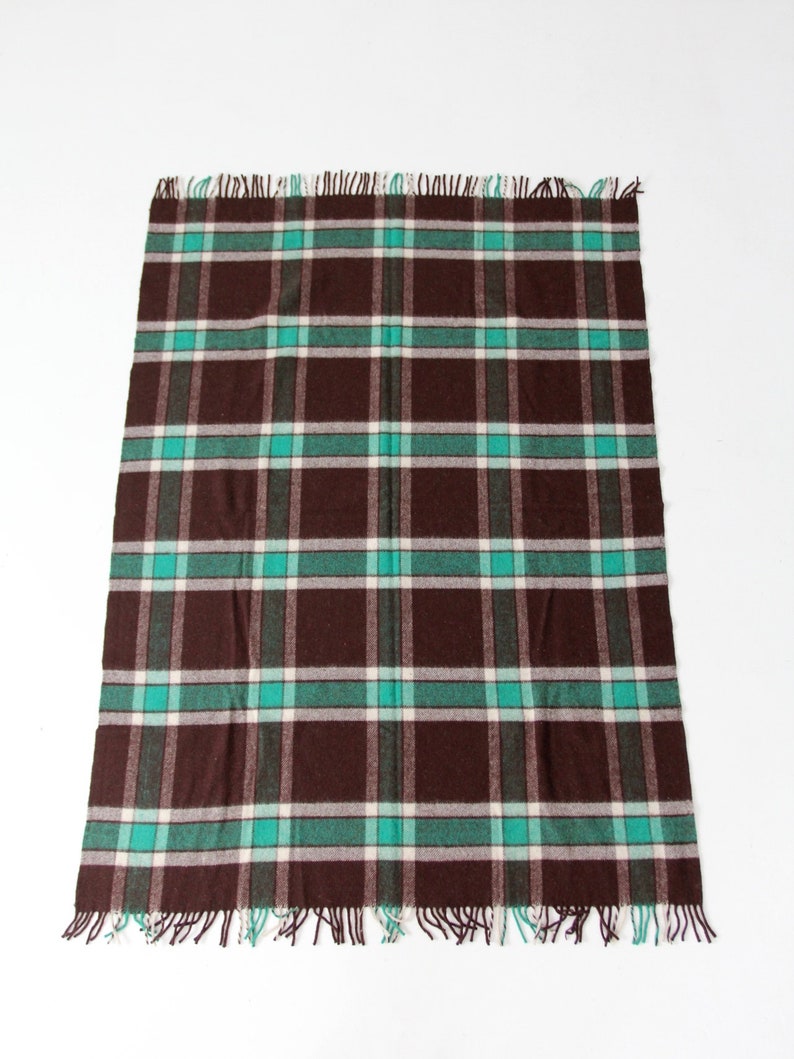 vintage plaid throw blanket, Amana wool blanket image 6