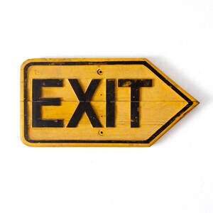 vintage rustic wood Exit sign