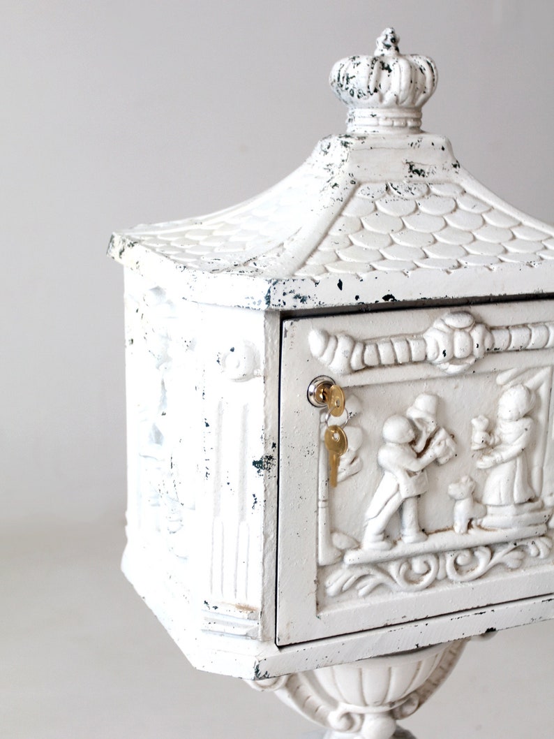 Antique Cast Iron Pedestal Mailbox Etsy