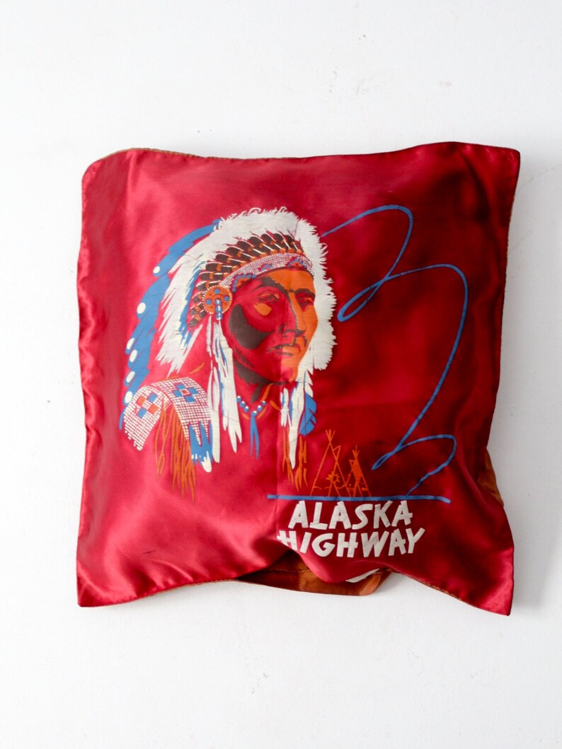 Vintage Souvenir Pillow Alaska Highway Etsy