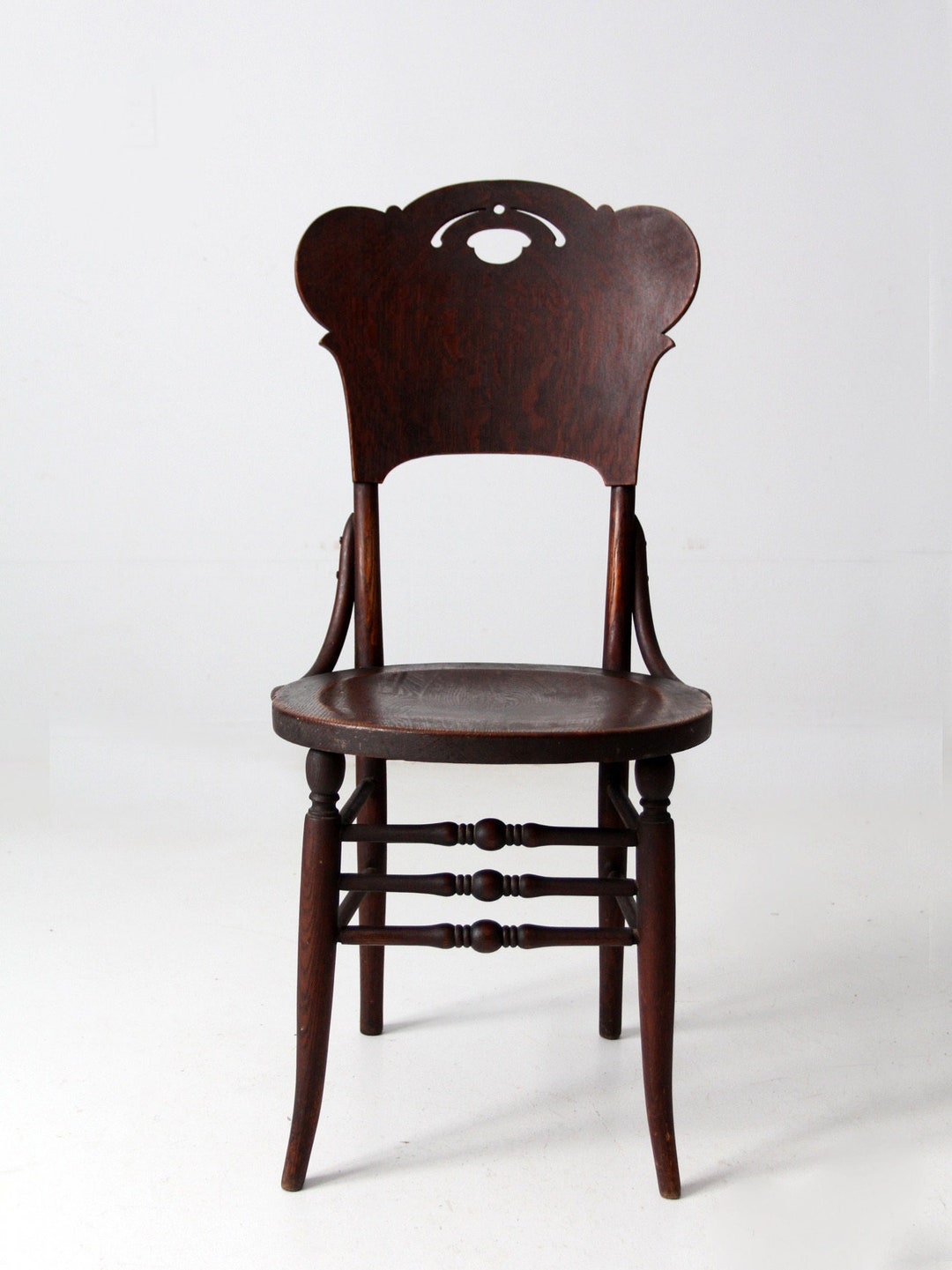 Antique Bentwood Chair With Cutout Back Etsy