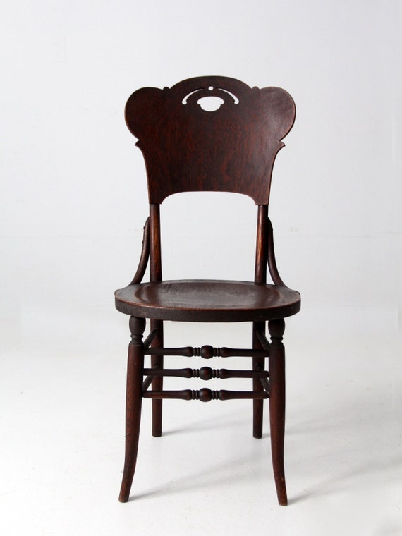 Antique Bentwood Chair With Cutout Back - Etsy