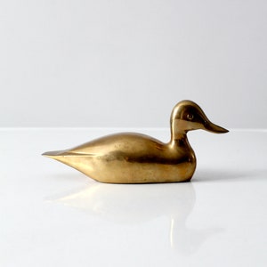 mid-century brass duck figure
