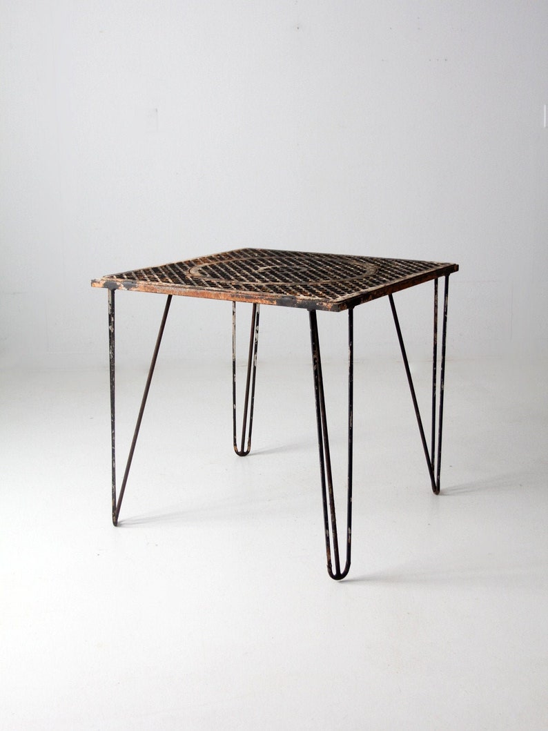 mid-century hairpin leg iron table image 2