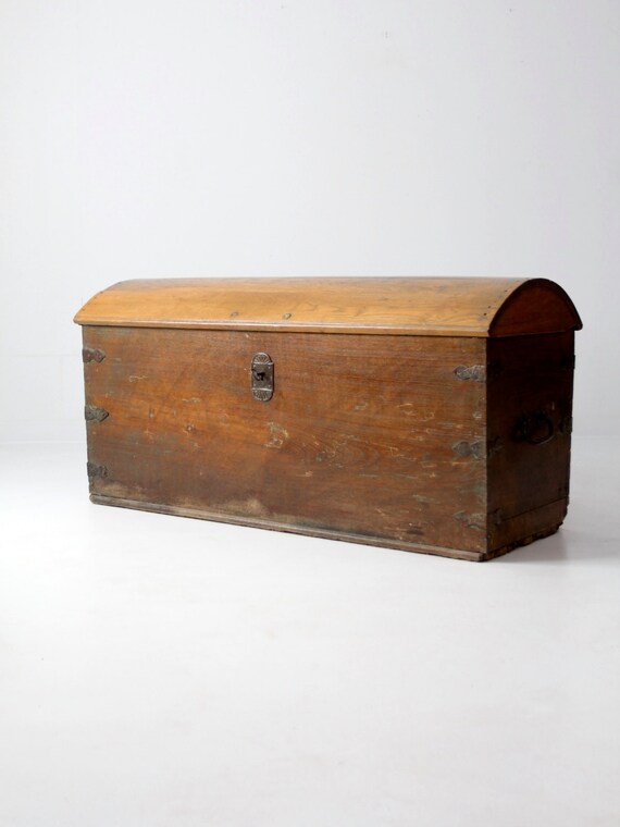 Antique Wood Trunk Chest Antique Wood Trunk Chest, Antique Storage Trunk