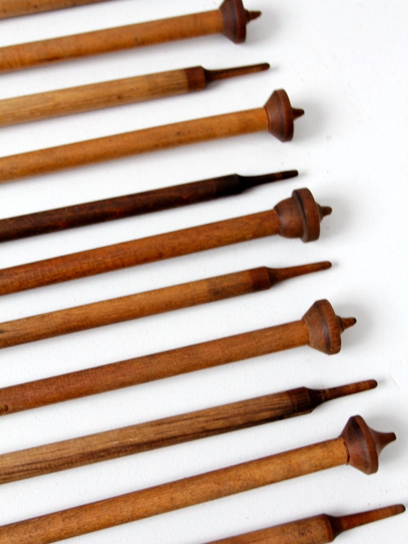 Antique Spinning Needle Collection Wooden Knitting Needles Etsy