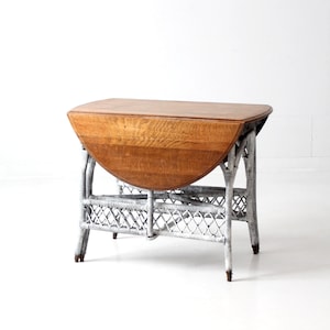 antique wicker gate leg table