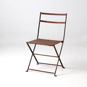 antique folding iron bistro chair