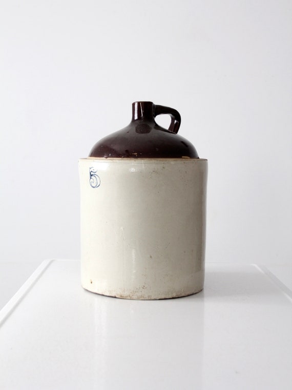 Antique Western Stoneware Jug 5 Gallon Crock Jug Etsy