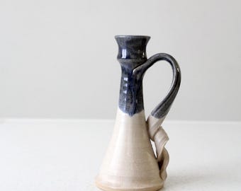 vintage handmade studio pottery candlestick holder