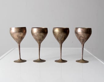 mid-century Leonard silverplate goblets, set of 4