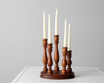 vintage wooden candelabra