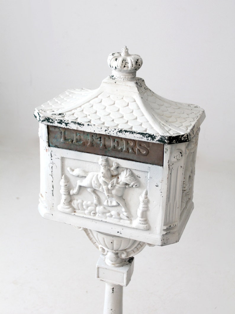 Antique Cast Iron Pedestal Mailbox Etsy