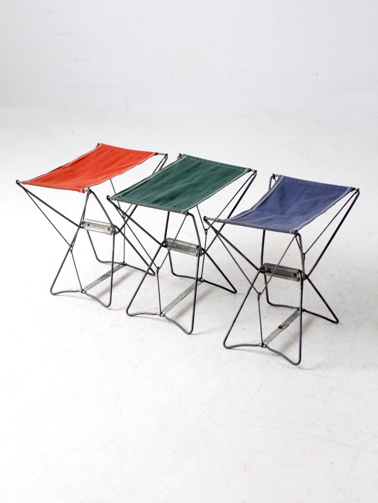 Set of 3 Mid-century French Folding Camp Stools - Etsy