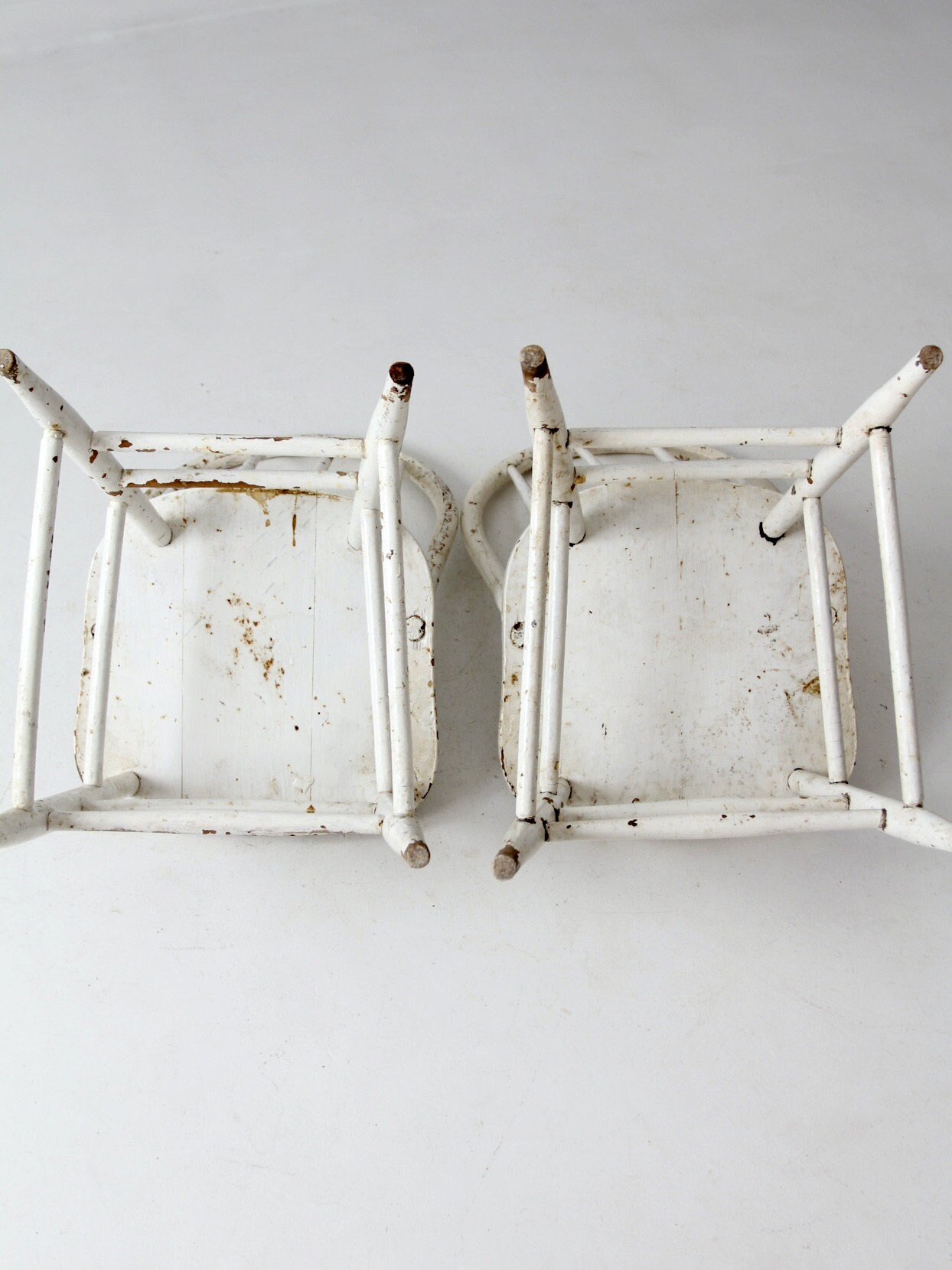 Antique White Spindle Back Chairs Pair - Etsy
