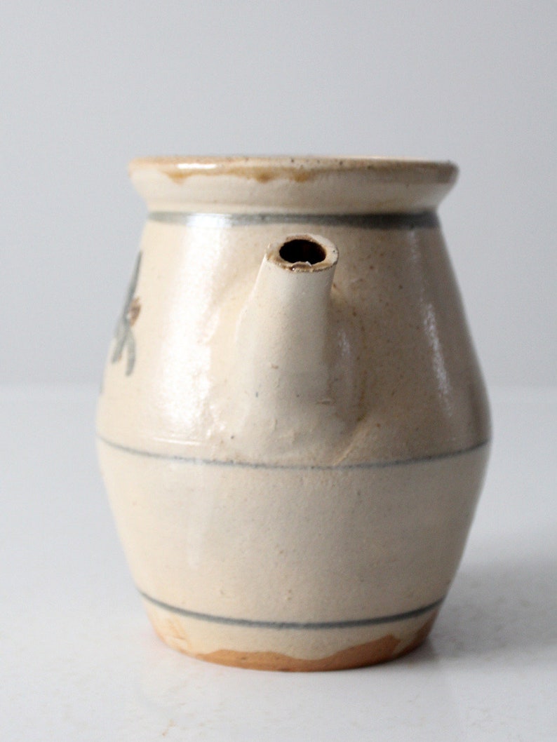 vintage studio pottery pitcher with lid image 3