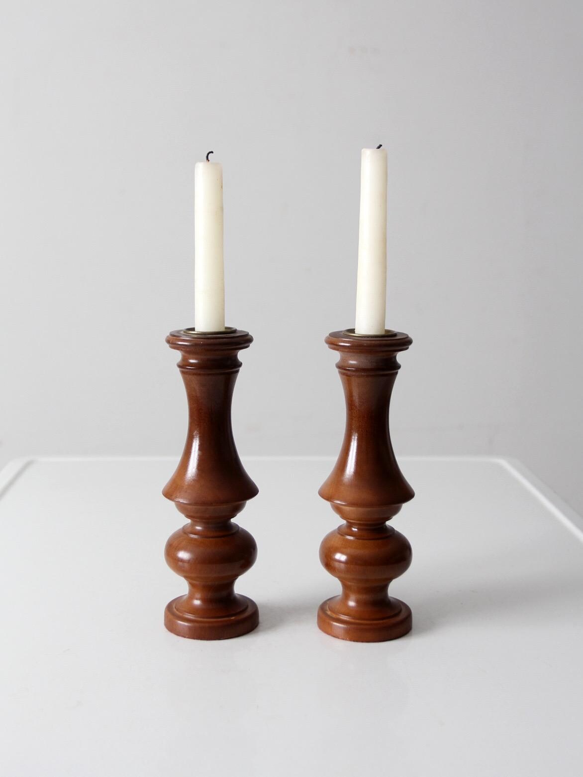 ヴィンテージの木製キャンドルホルダー2個 - Etsy 日本